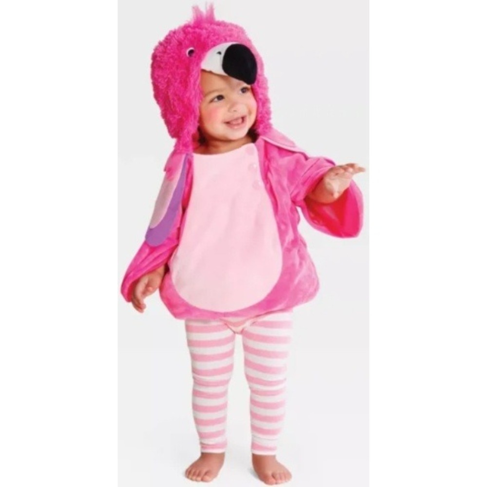 Infant Flamingo Costume with Hood 0-6 Months Halloween‎ Dress Up NEW